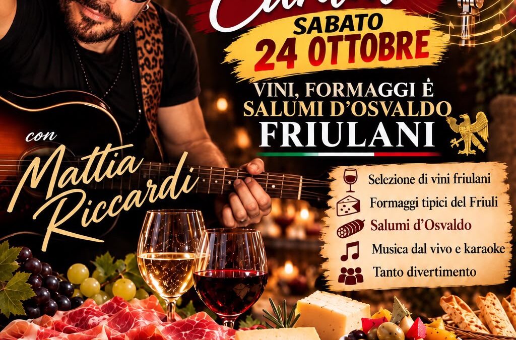 24 Ottobre cena cantata con Mattia Riccardi